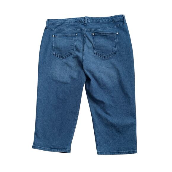 GLORIA VANDERBILT Womens Plus Size 16W Slimming Rail Straight Cropped Blue Jeans - Picture 2 of 7